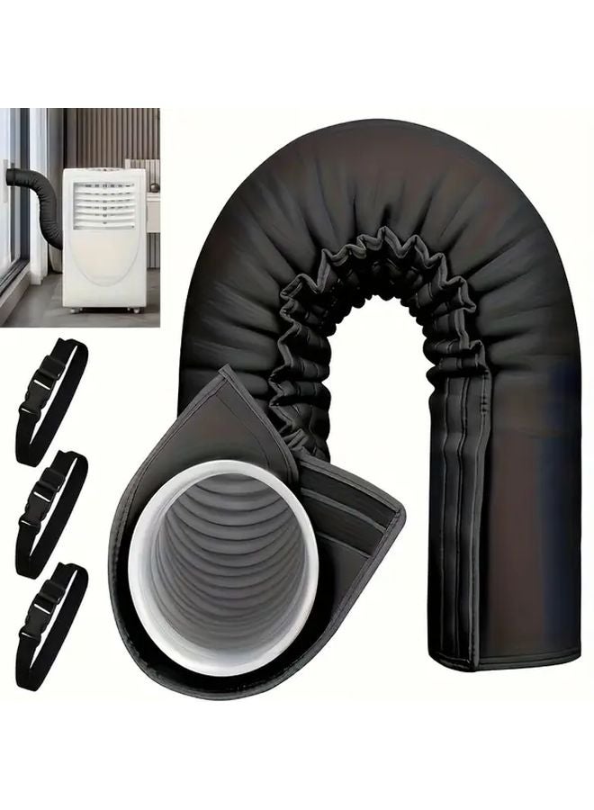 Gray Portable Air Conditioner Hose Insulation Sleeve For 5 Inch 5 9 Inch Exhaust Pipe With Adjustable Buckle Straps - Image 1